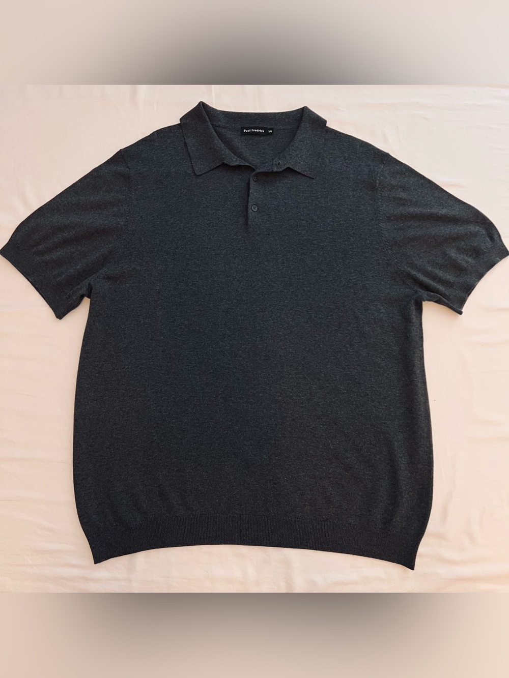 Paul Fredrick Silk Cashmere Polo Sweater Men's XXL Quiet Luxury Minimalist